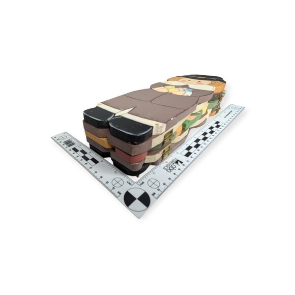 Vintage Hand Painted Thanksgiving Figures Foldable Wooden 5 Panel - Picture 7 of 11